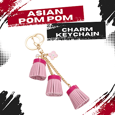 Asian Pom Pom Keychain