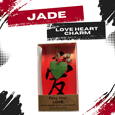 Jade Love Heart Charm – Feng Shui Luck Charm for Love and Harmony